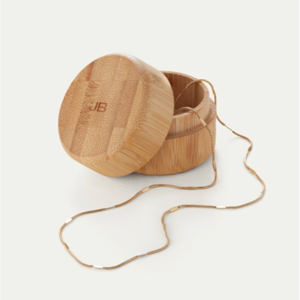 Jenny Bird Micro Snake Chain necklace and Bamboo Storage Box.